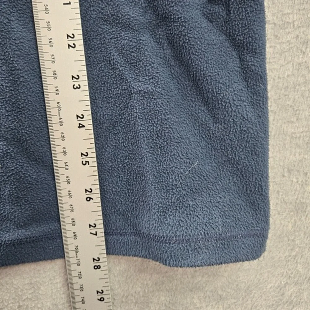 The North Face Men Sweater Medium Blue Fleece Logo 1/4 Zip‎ Mock Neck